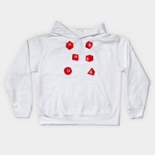 D20, D10, D12, D6,  D4 Dungeons and Dragon Dice Kids Hoodie